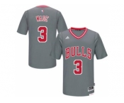 Men's Chicago Bulls #3 Dwyane Wade adidas Gray Pride Swingman Sleeved Jersey