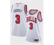 Men's Chicago Bulls #3 Josh Giddey White Association Edition Stitched Basketball Jersey