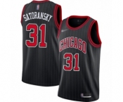 Men's Chicago Bulls #31 Tomas Satoransky Authentic Black Finished Basketball Jersey - Statement Edition