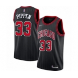 Men's Chicago Bulls #33 Scottie Pippen Swingman Black Finished Basketball Jersey - Statement Edition