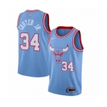 Men's Chicago Bulls #34 Wendell Carter Jr. Authentic Blue Basketball Jersey - 2019-20 City Edition