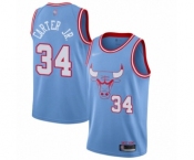 Men's Chicago Bulls #34 Wendell Carter Jr. Authentic Blue Basketball Jersey - 2019-20 City Edition