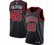 Men's Chicago Bulls #45 Denzel Valentine Authentic Black Finished Basketball Jersey - Statement Edition