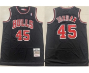 Men's Chicago Bulls #45 Michael Jordan Black 1994-95 Throwback Stitched Basketball Jersey