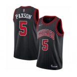 Men's Chicago Bulls #5 John Paxson Authentic Black Finished Basketball Jersey - Statement Edition