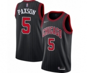 Men's Chicago Bulls #5 John Paxson Authentic Black Finished Basketball Jersey - Statement Edition