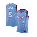 Men's Chicago Bulls #5 John Paxson Authentic Blue Basketball Jersey - 2019-20 City Edition