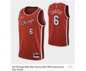 Men's Chicago Bulls #6 Alex Caruso 75th Anniversary Red Edition Swingman Stitched Basketball Jersey