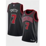 Men's Chicago Bulls #7 Jalen Smith Black 2024 Draft Statement Edition Stitched Basketball Jersey