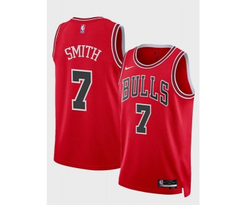 Men's Chicago Bulls #7 Jalen Smith Red 2024 Icon Edition Stitched Basketball Jersey