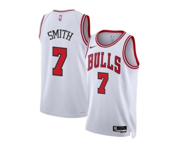 Men's Chicago Bulls #7 Jalen Smith White 2024 Association Edition Stitched Basketball Jersey