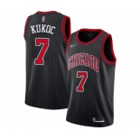 Men's Chicago Bulls #7 Toni Kukoc Authentic Black Finished Basketball Jersey - Statement Edition