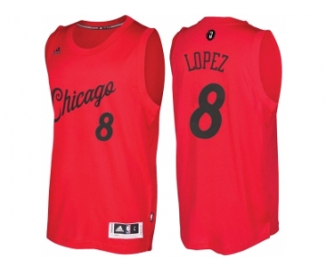 Men's Chicago Bulls #8 Robin Lopez Red 2016 Christmas Day NBA Swingman Jersey