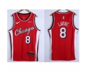 Men's Chicago Bulls  #8 Zach LaVine 75th Anniversary Red Edition Swingman Stitched Basketball Jersey