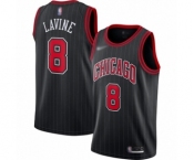 Men's Chicago Bulls #8 Zach LaVine Authentic Black Finished Basketball Jersey - Statement Edition