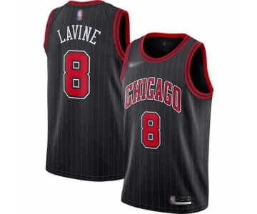 Men's Chicago Bulls #8 Zach LaVine Authentic Black Finished Basketball Jersey - Statement Edition