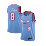 Men's Chicago Bulls #8 Zach LaVine Authentic Blue Basketball Jersey - 2019-20 City Edition