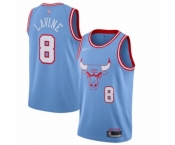 Men's Chicago Bulls #8 Zach LaVine Authentic Blue Basketball Jersey - 2019-20 City Edition