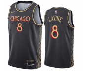 Men's Chicago Bulls #8 Zach LaVine Black Basketball Jersey 2020-2021 City Edition