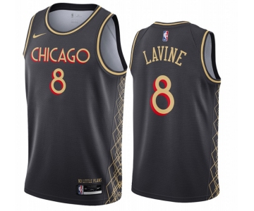 Men's Chicago Bulls #8 Zach LaVine Black Basketball Jersey 2020-2021 City Edition