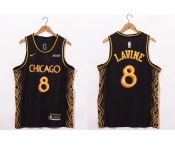 Men's Chicago Bulls #8 Zach LaVine NEW Black Nike 2021 Swingman City Edition Jersey