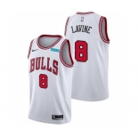 Men's Chicago Bulls #8 Zach LaVine White Edition Swingman Stitched Basketball Jersey