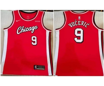 Men's Chicago Bulls #9 Nikola Vucevic Red Stitched Basketball Jersey