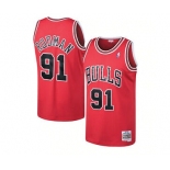 Men's Chicago Bulls #91 Dennis Rodman Mitchell & Ness 1997-1998 Hardwood Classics Jersey - Red