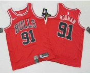 Men's Chicago Bulls #91 Dennis Rodman Red 2019 Nike Swingman Printed NBA Jersey