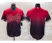 Men's Chicago Bulls Blank Red Black Stitched Baseball Jersey