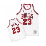 Men's Mitchell and Ness Chicago Bulls #23 Michael Jordan Authentic White 1998 Throwback NBA Jersey