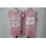 Men's Mitchell and Ness Chicago Bulls #23 Michael Jordan Pink Throwback Basketball Jersey