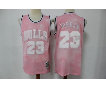 Men's Mitchell and Ness Chicago Bulls #23 Michael Jordan Pink Throwback Basketball Jersey