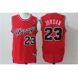 Men's Mitchell and Ness Chicago Bulls #23 Michael Jordan Red Throwback Basketball Jersey2