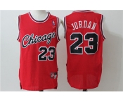 Men's Mitchell and Ness Chicago Bulls #23 Michael Jordan Red Throwback Basketball Jersey2