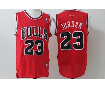 Men's Mitchell and Ness Chicago Bulls #23 Michael Jordan Red Throwback Basketball Jersey