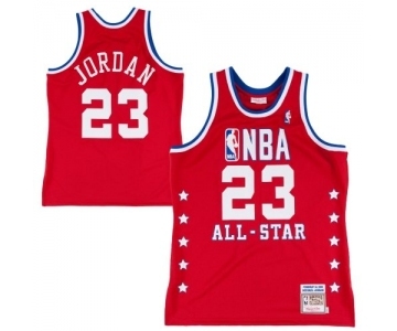 Men's Mitchell and Ness Chicago Bulls #23 Michael Jordan Swingman Red 1992 All Star Throwback NBA Jersey