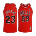 Men's Mitchell and Ness Chicago Bulls #23 Michael Jordan Swingman Red Throwback NBA Jersey