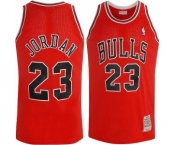 Men's Mitchell and Ness Chicago Bulls #23 Michael Jordan Swingman Red Throwback NBA Jersey