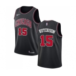 Men's Nike Chicago Bulls #15 Chandler Hutchison Authentic Black NBA Jersey Statement Edition