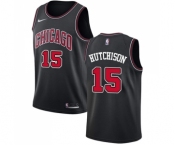 Men's Nike Chicago Bulls #15 Chandler Hutchison Authentic Black NBA Jersey Statement Edition