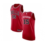 Men's Nike Chicago Bulls #15 Chandler Hutchison Authentic Red NBA Jersey - Icon Edition