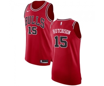 Men's Nike Chicago Bulls #15 Chandler Hutchison Authentic Red NBA Jersey - Icon Edition