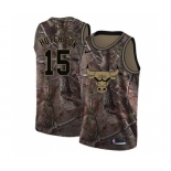 Men's Nike Chicago Bulls #15 Chandler Hutchison Swingman Camo Realtree Collection NBA Jersey