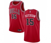 Men's Nike Chicago Bulls #15 Chandler Hutchison Swingman Red NBA Jersey - Icon Edition