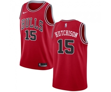 Men's Nike Chicago Bulls #15 Chandler Hutchison Swingman Red NBA Jersey - Icon Edition