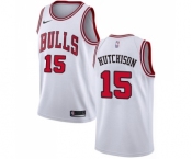 Men's Nike Chicago Bulls #15 Chandler Hutchison Swingman White NBA Jersey - Association Edition