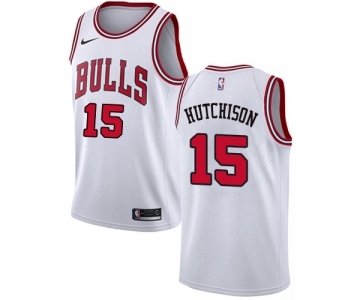 Men's Nike Chicago Bulls #15 Chandler Hutchison Swingman White NBA Jersey - Association Edition