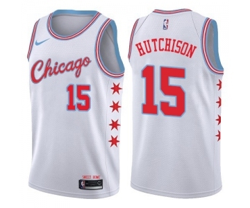 Men's Nike Chicago Bulls #15 Chandler Hutchison Swingman White NBA Jersey - City Edition