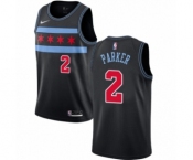 Men's Nike Chicago Bulls #2 Jabari Parker Authentic Black NBA Jersey - City Edition